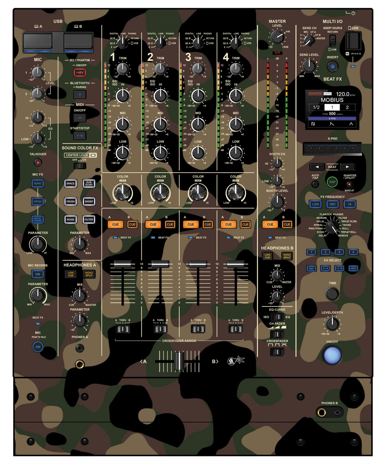Pioneer DJ DJM A9 Skin Camo Woodland