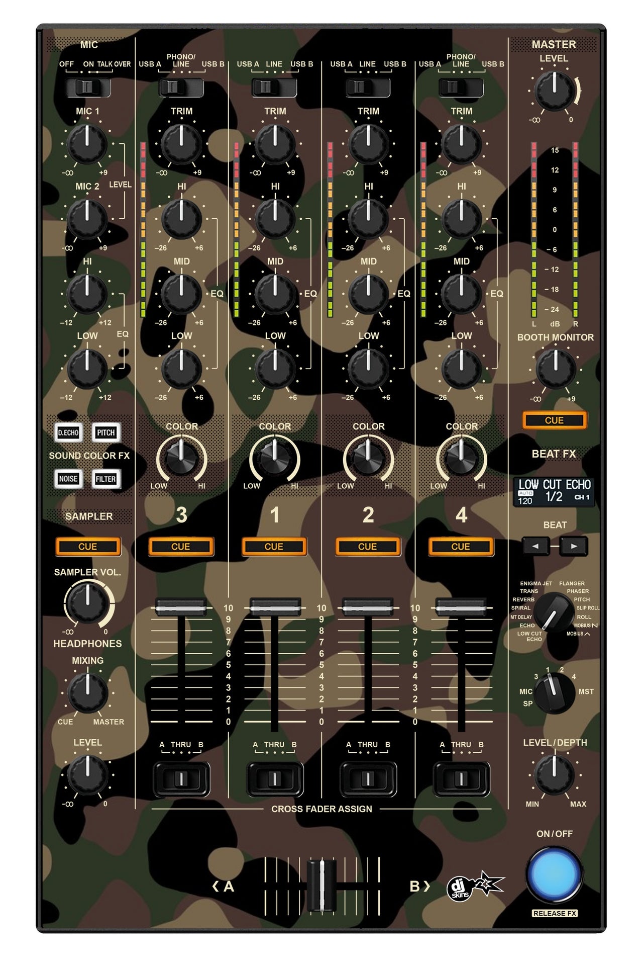 Pioneer DJ DDJ 1000 MIXER Skin Camo Woodland