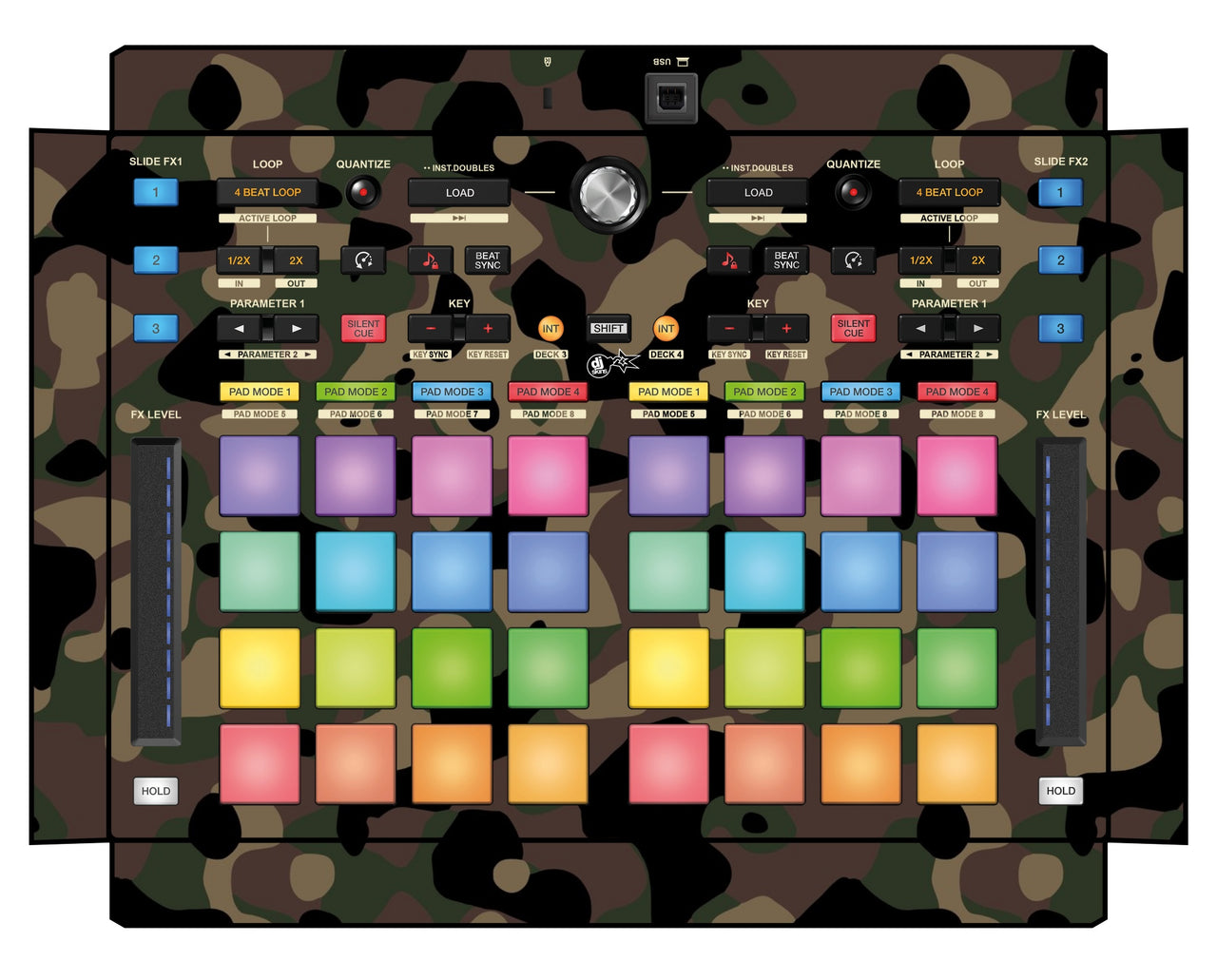 Pioneer DJ DDJ XP 2 Skin Camo Woodland