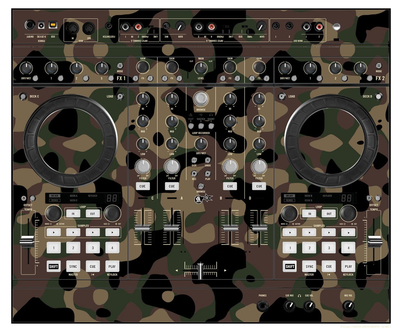 Native Instruments S4 MK1 Skin Camo Woodland