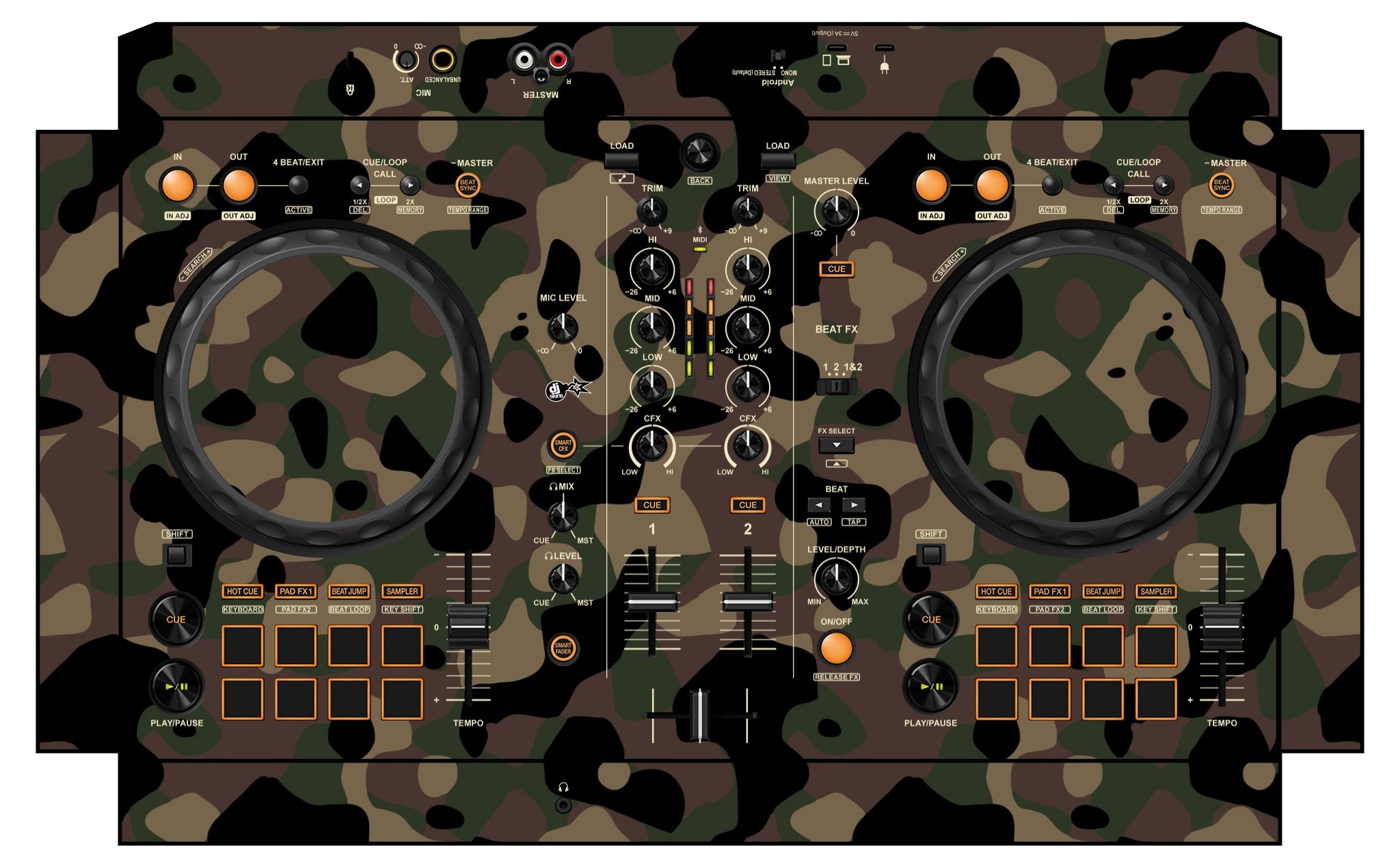 Pioneer DJ DDJ FLX 4 Skin Camo Woodland