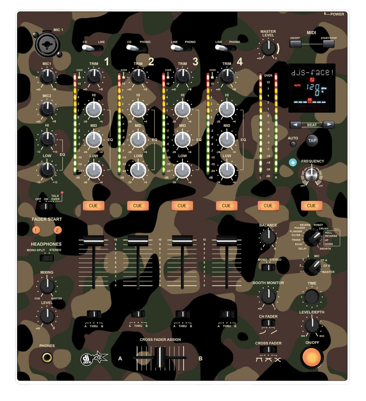 Pioneer DJ DJM 700 Skin Camo Woodland