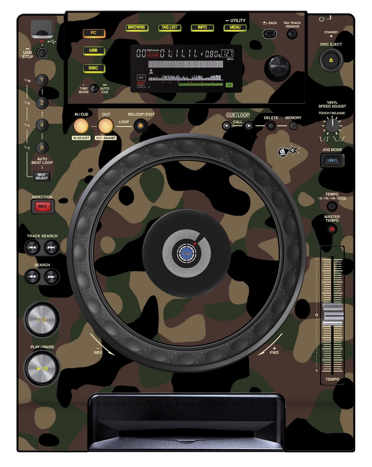 Pioneer DJ CDJ 850 Skin Camo Woodland