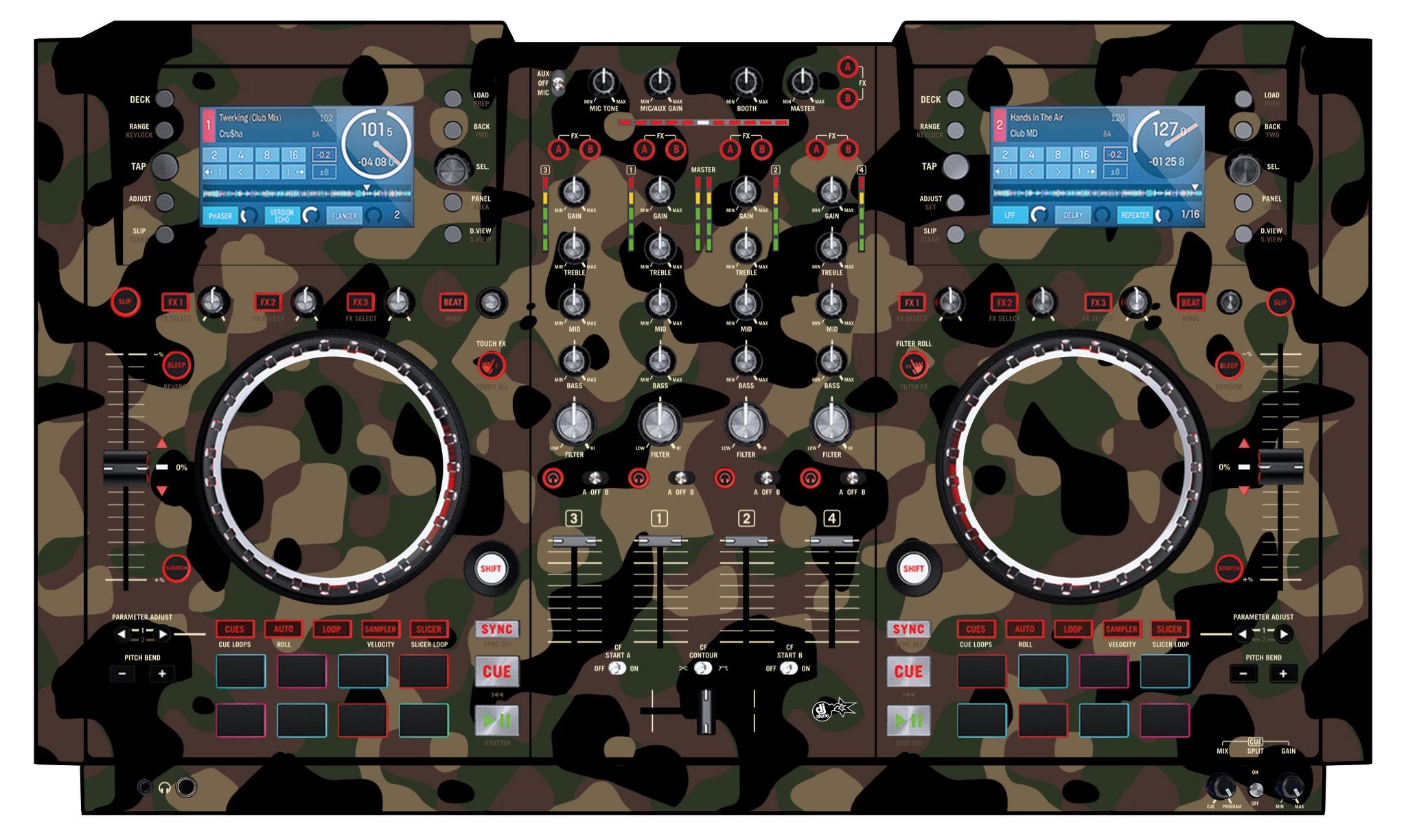 Numark NV Skin Camo Woodland