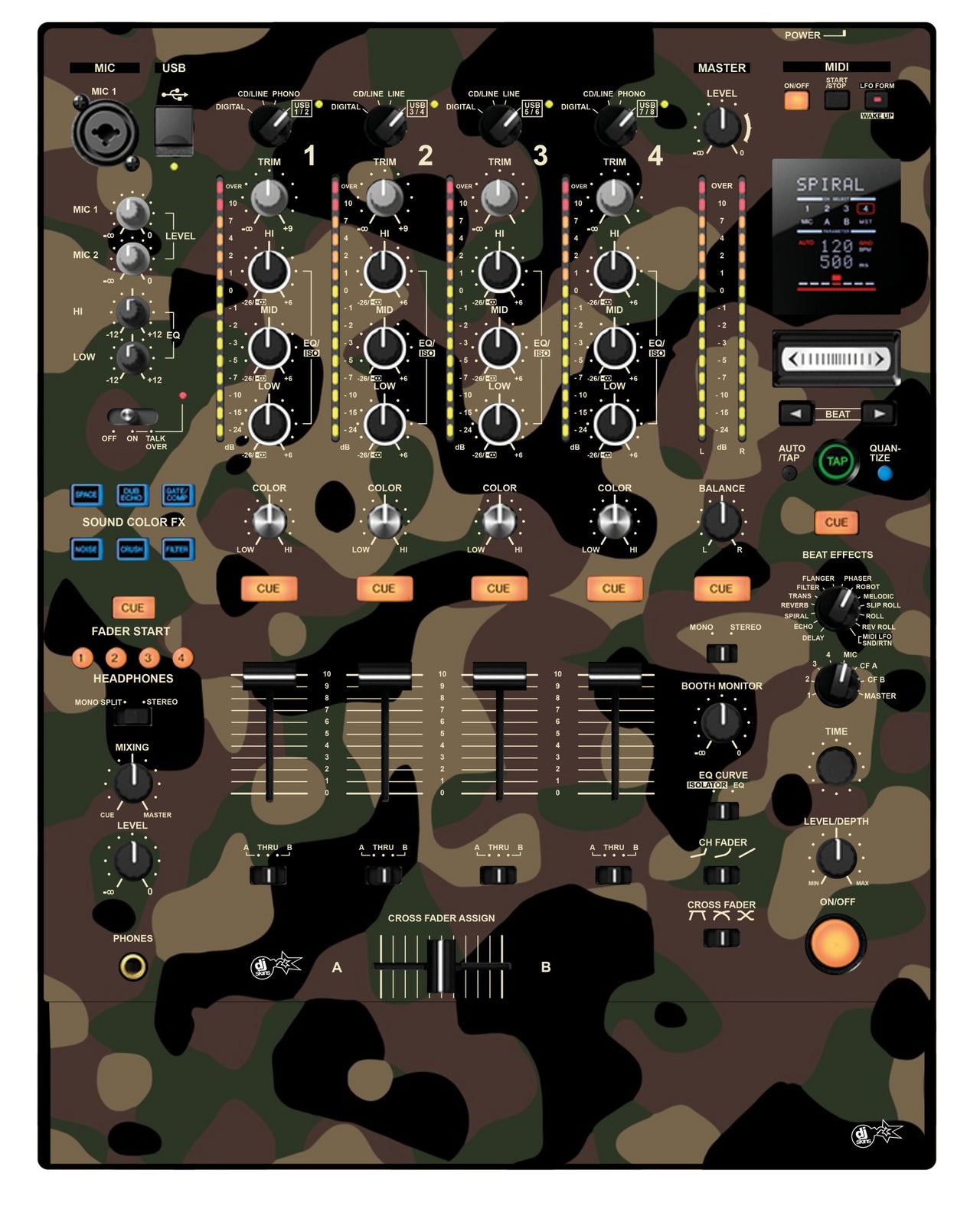Pioneer DJ DJM 900 NEXUS Skin Camo Woodland