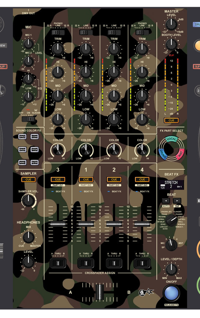 Pioneer DJ DDJ FLX10 MIXER Skin Camo Woodland