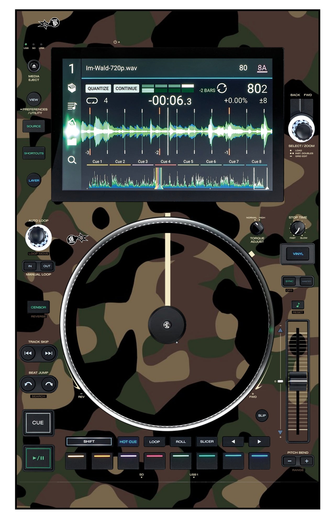 Denon DJ SC 6000 M Skin Camo Woodland
