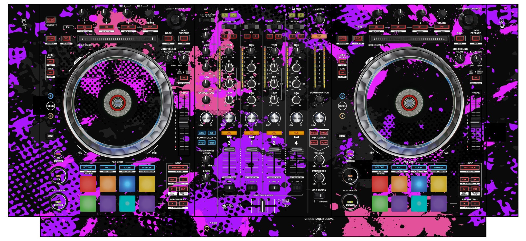 Pioneer DJ DDJ SZ Skin Conflict Purple