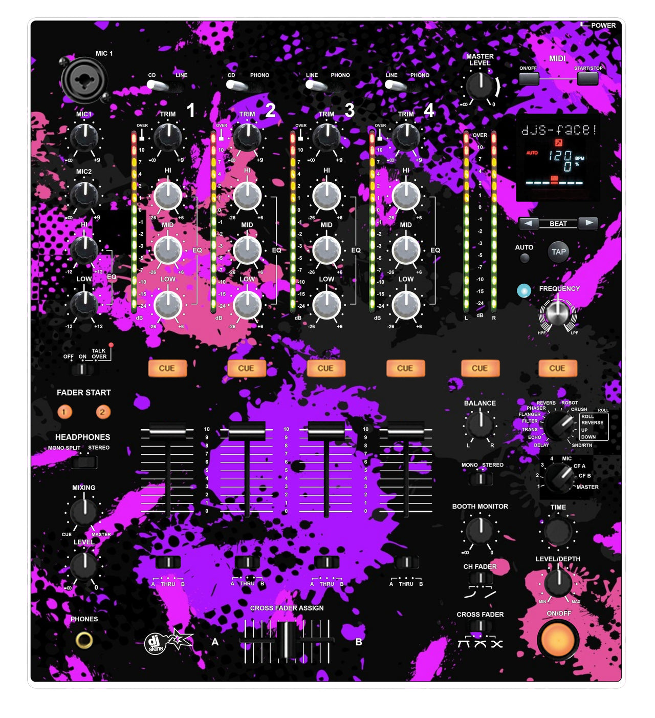 Pioneer DJ DJM 700 Skin Conflict Purple