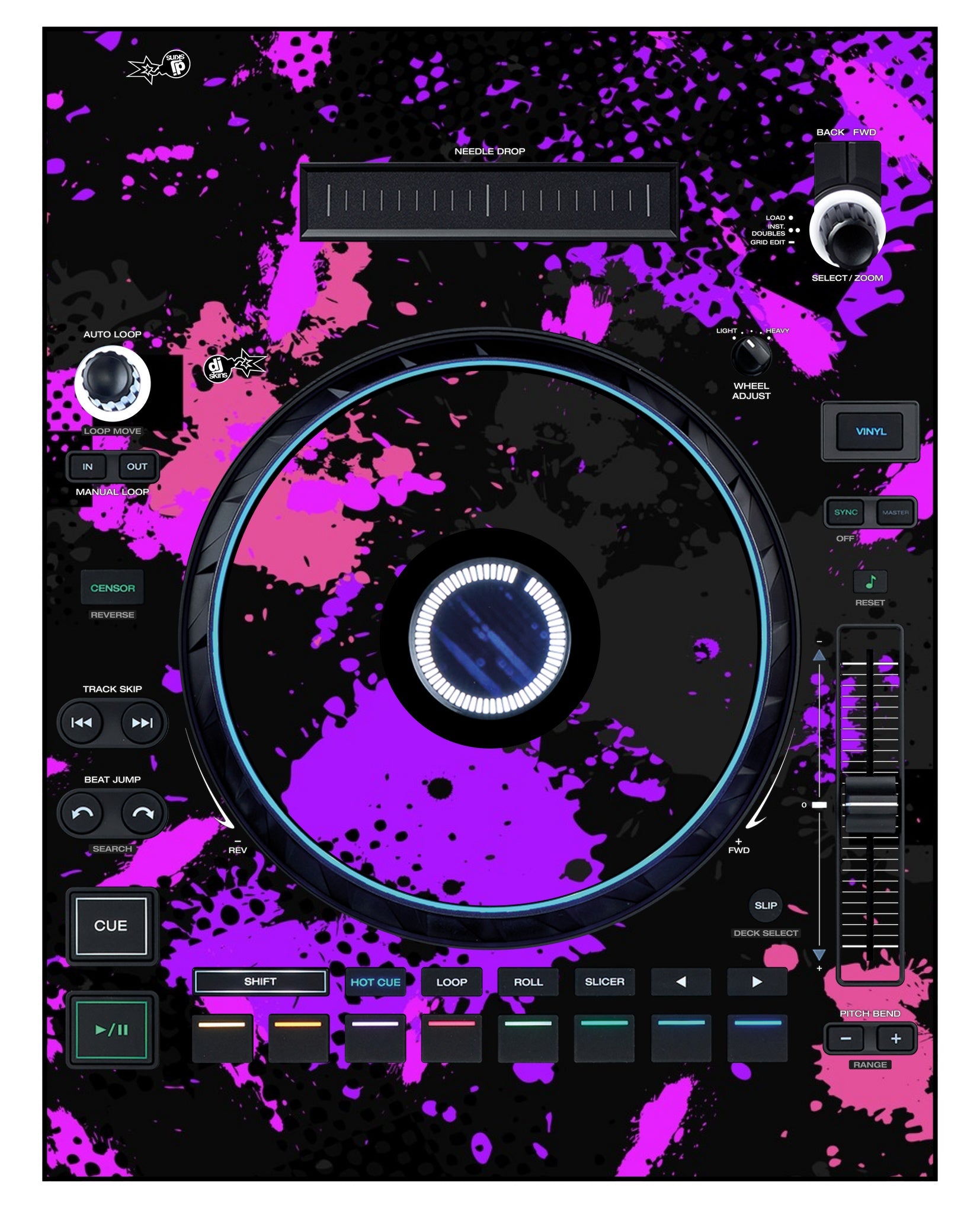 Denon DJ LC 6000 Skin Conflict Purple