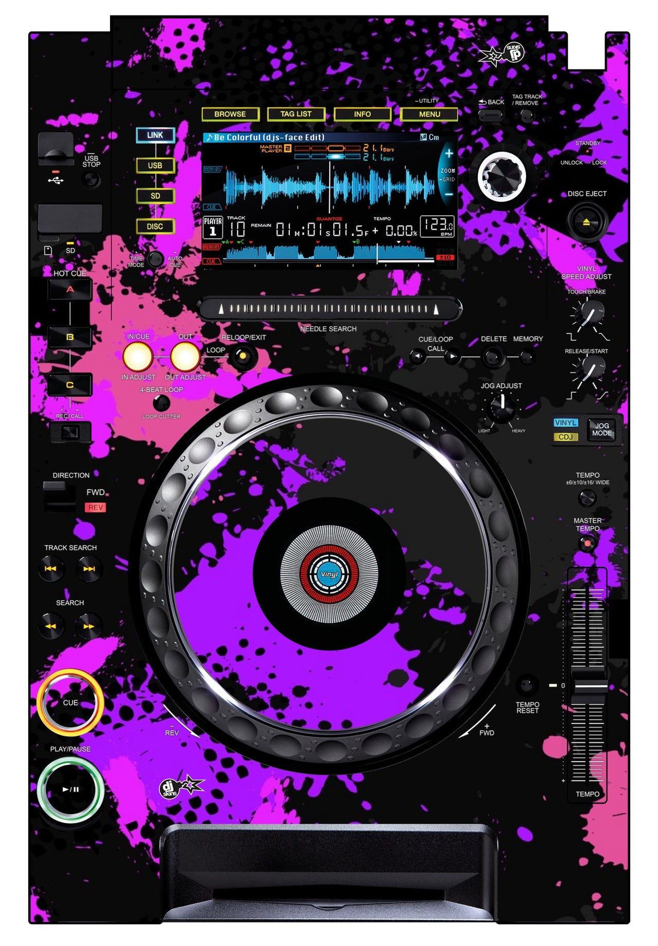 Pioneer DJ CDJ 2000 Skin Conflict Purple