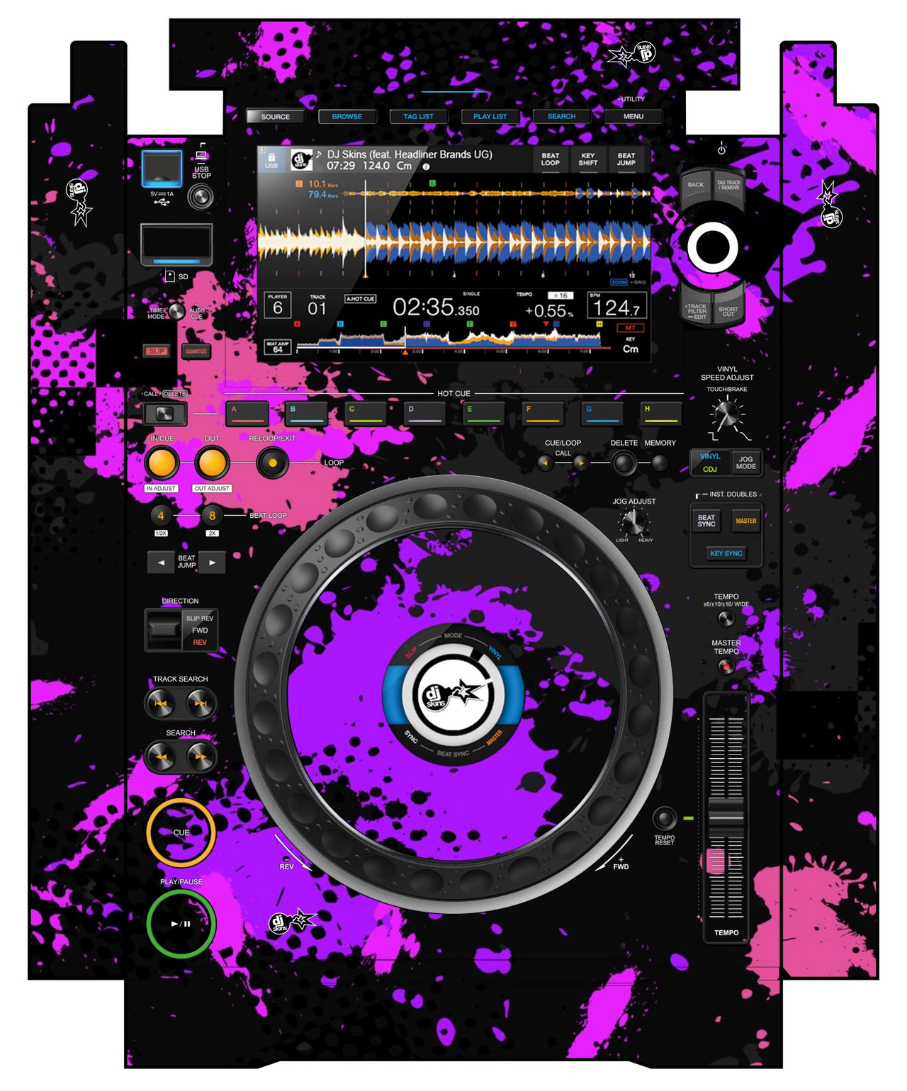 Pioneer DJ CDJ 3000 incl. SIDES Skin Conflict Purple