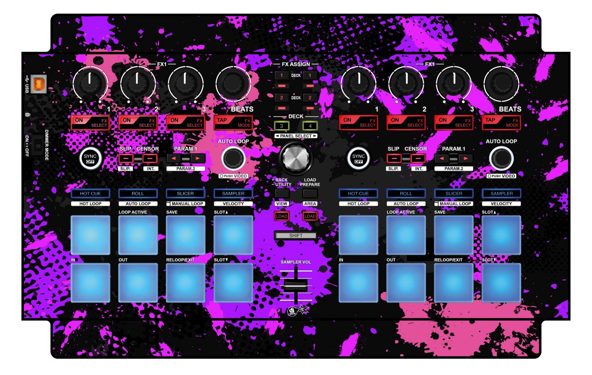 Pioneer DJ DDJ SP 1 Skin Conflict Purple