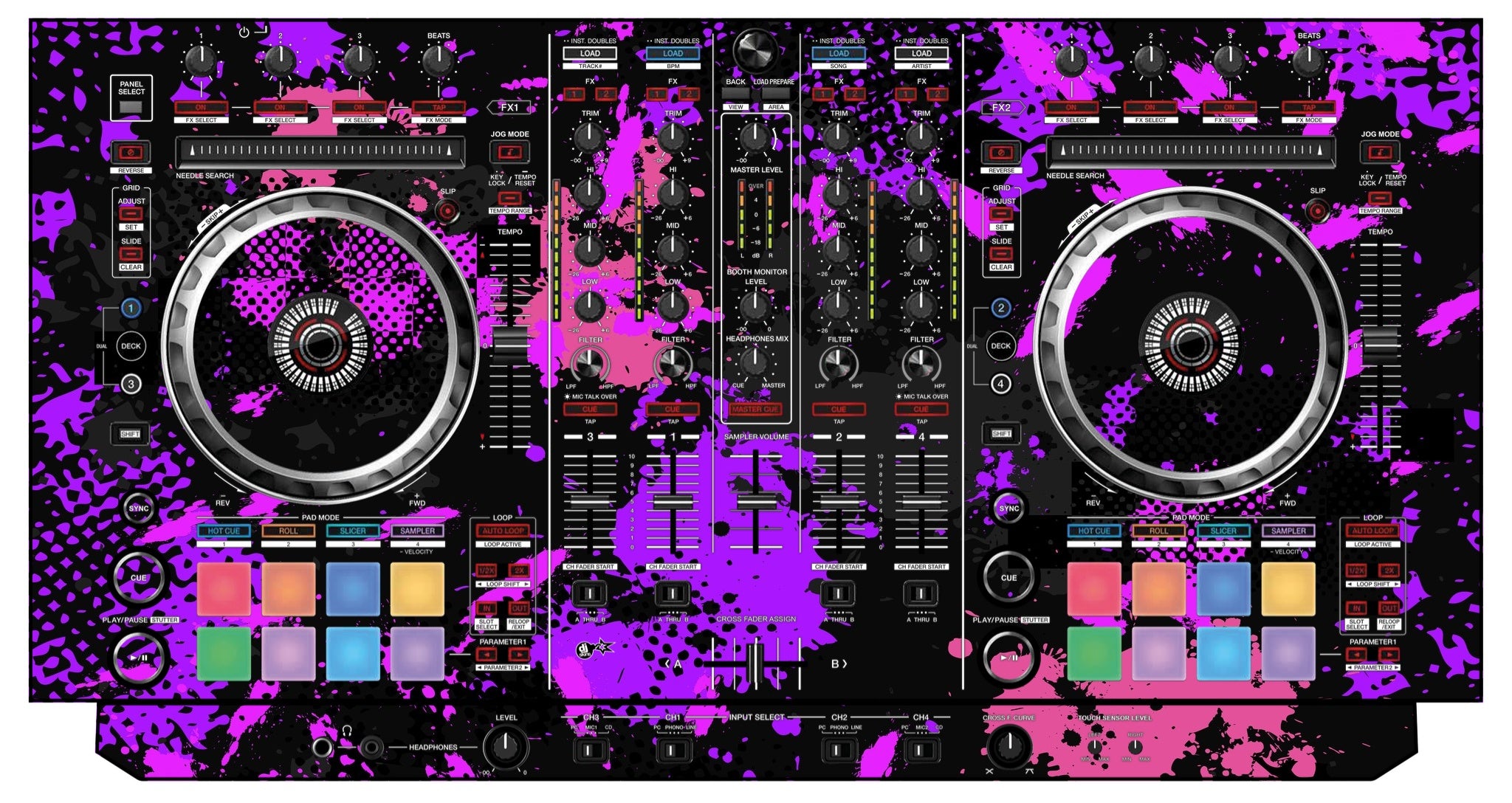 Pioneer DJ DDJ SX Skin Conflict Purple