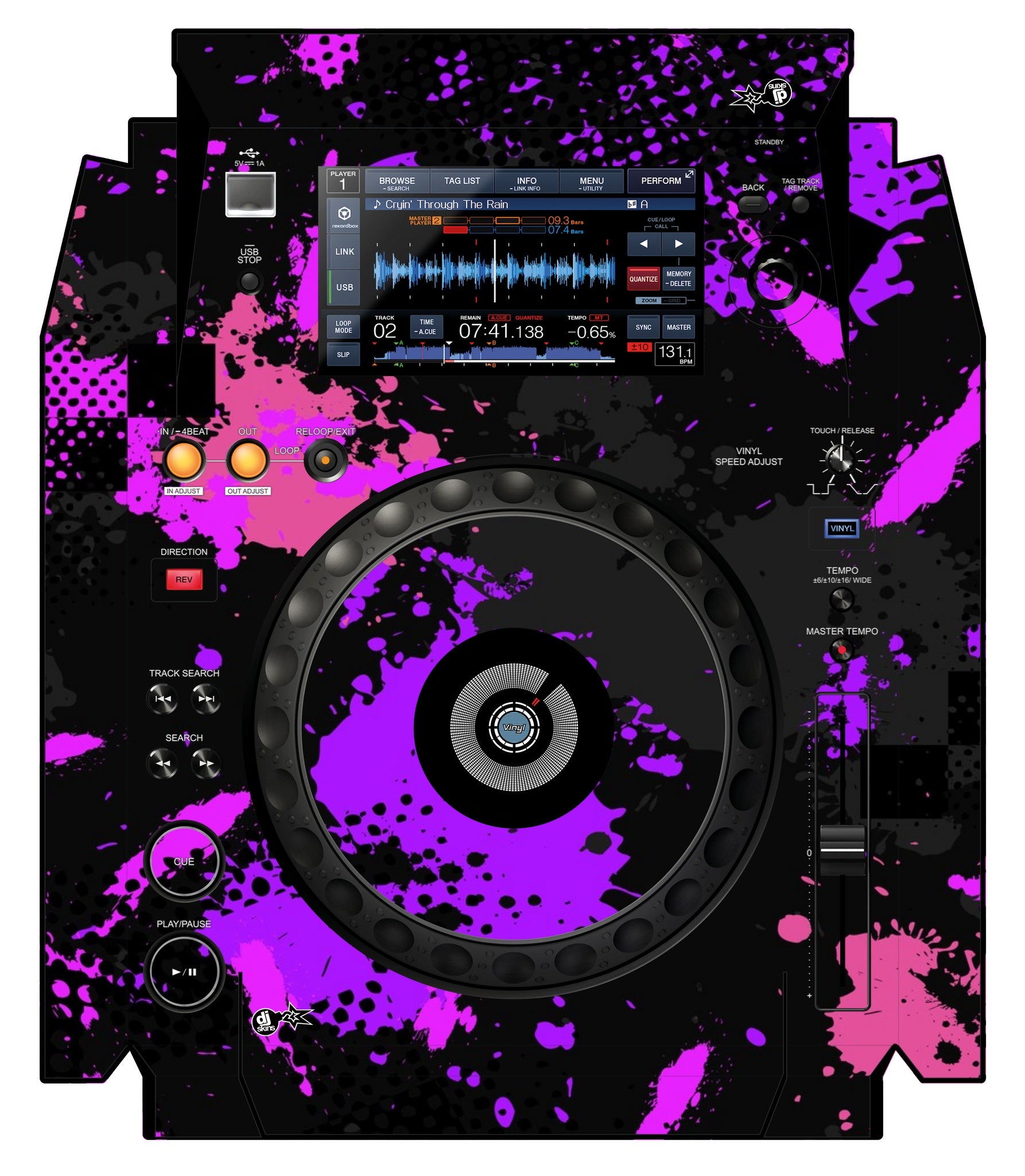 Pioneer DJ XDJ 1000 Skin Conflict Purple