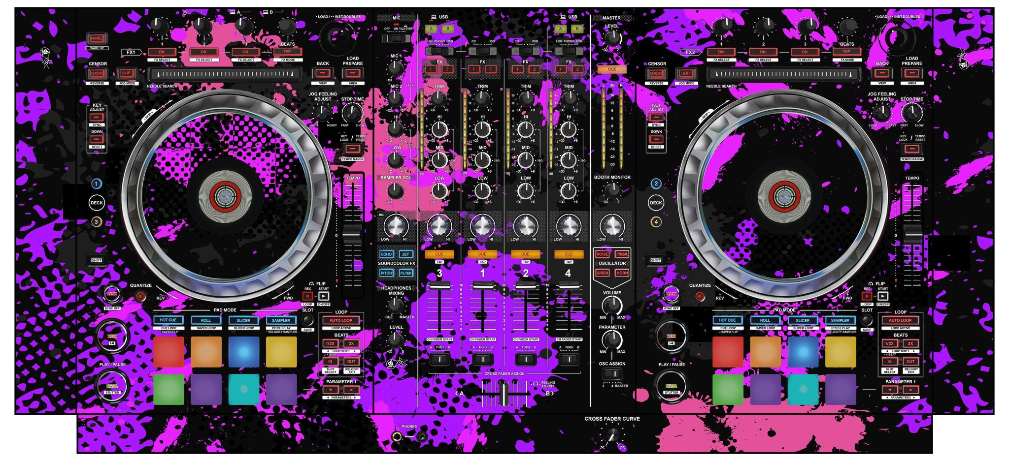 Pioneer DJ DDJ SZ 2 Skin Conflict Purple