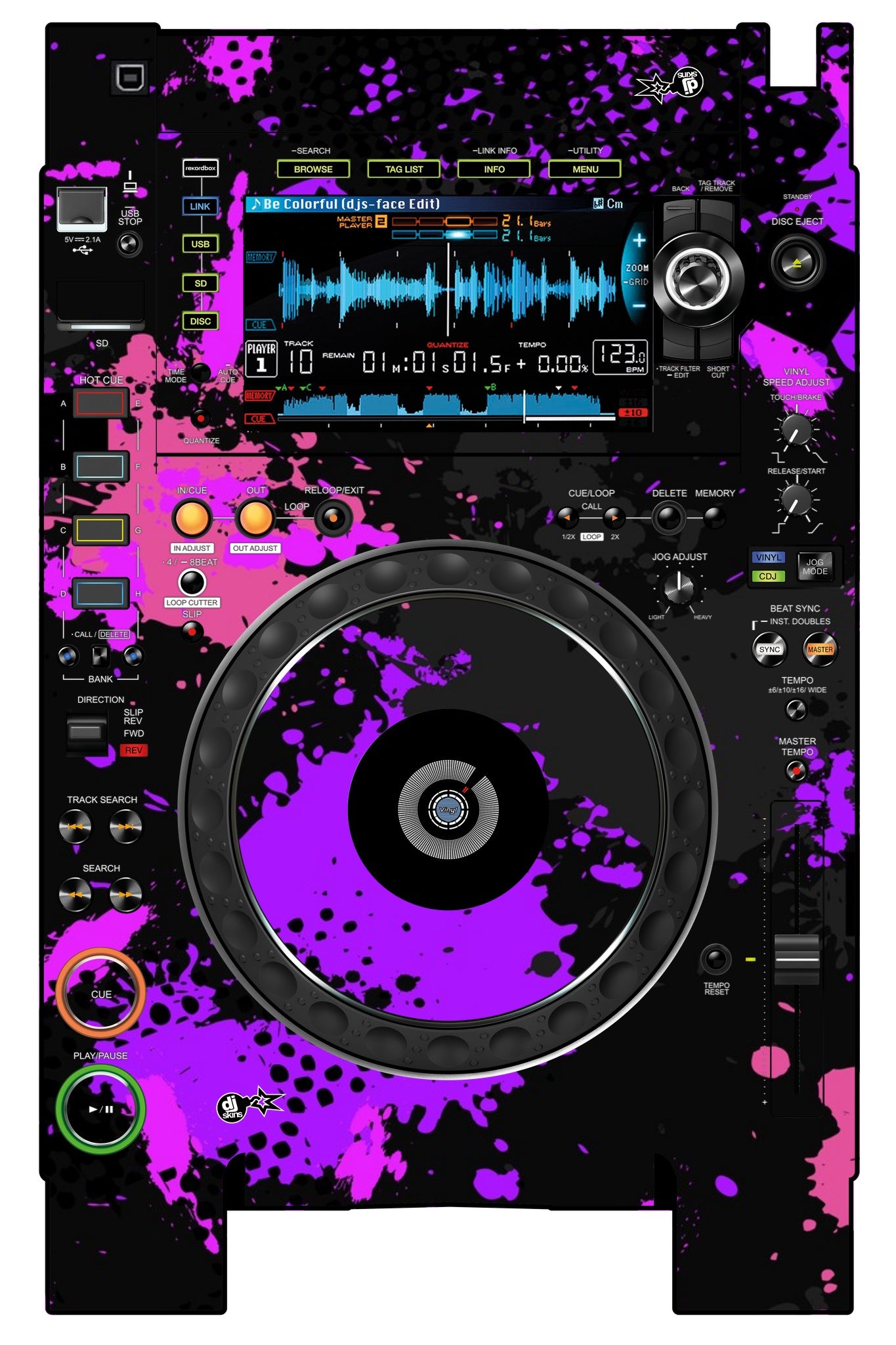 Pioneer DJ CDJ 2000 NEXUS 2 Skin Conflict Purple