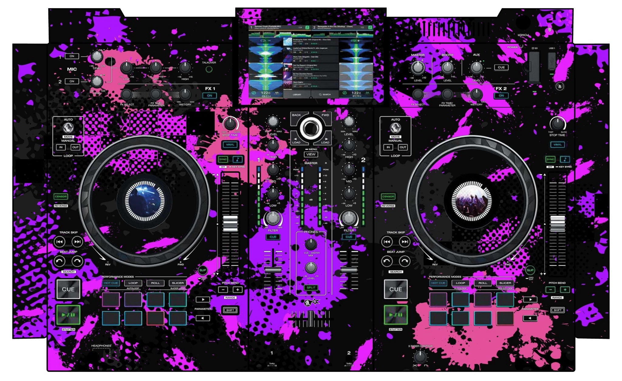 Denon DJ PRIME 2 Skin Conflict Purple