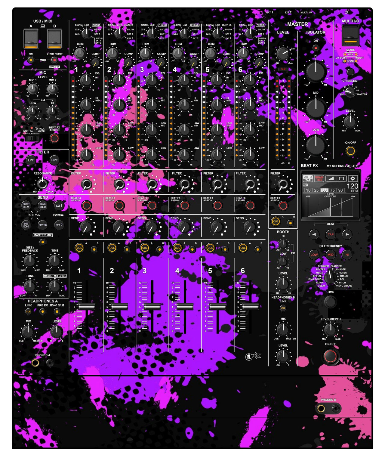 Pioneer DJ DJM V10 LF Skin Conflict Purple