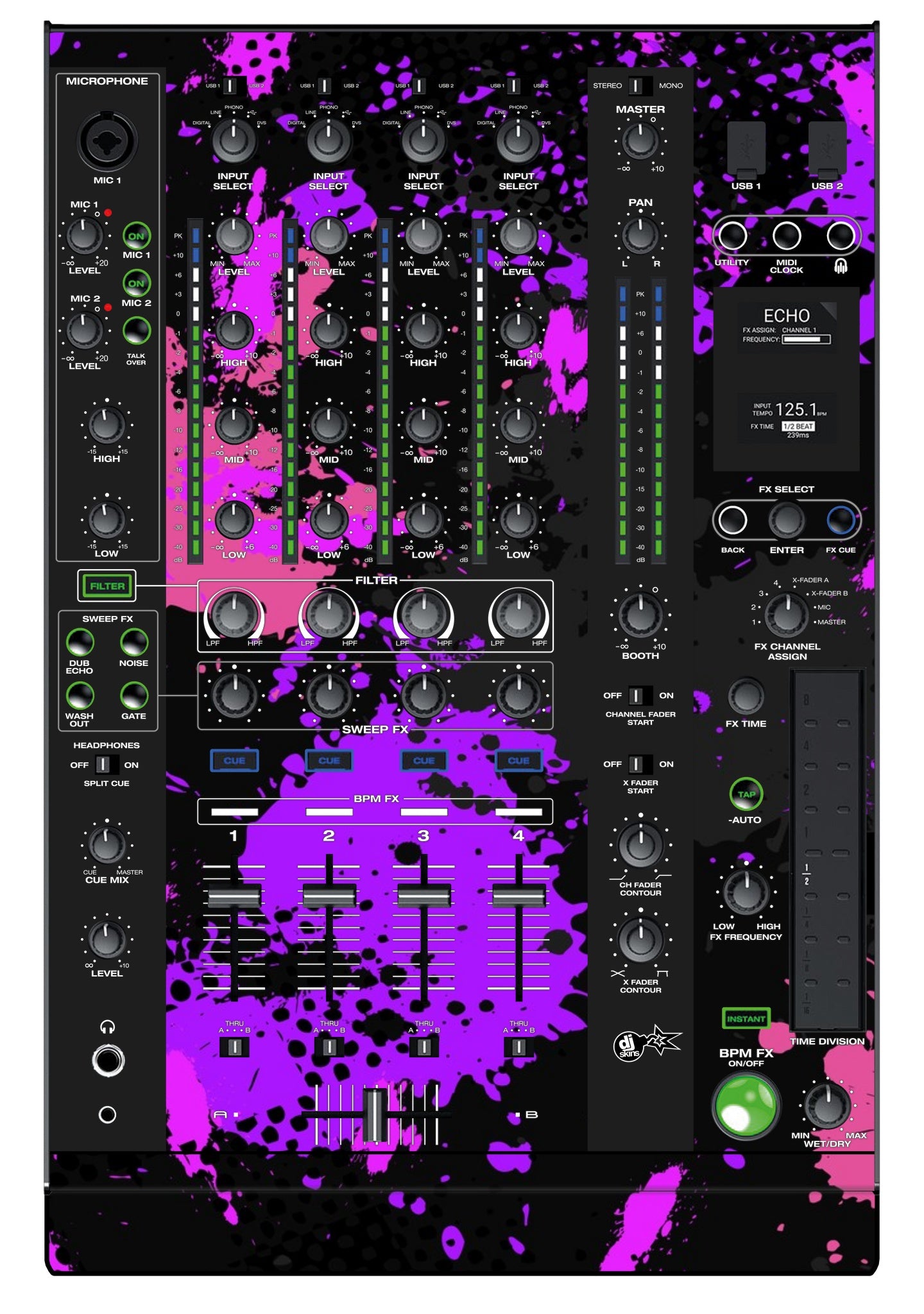 Denon DJ X 1800 Skin Conflict Purple