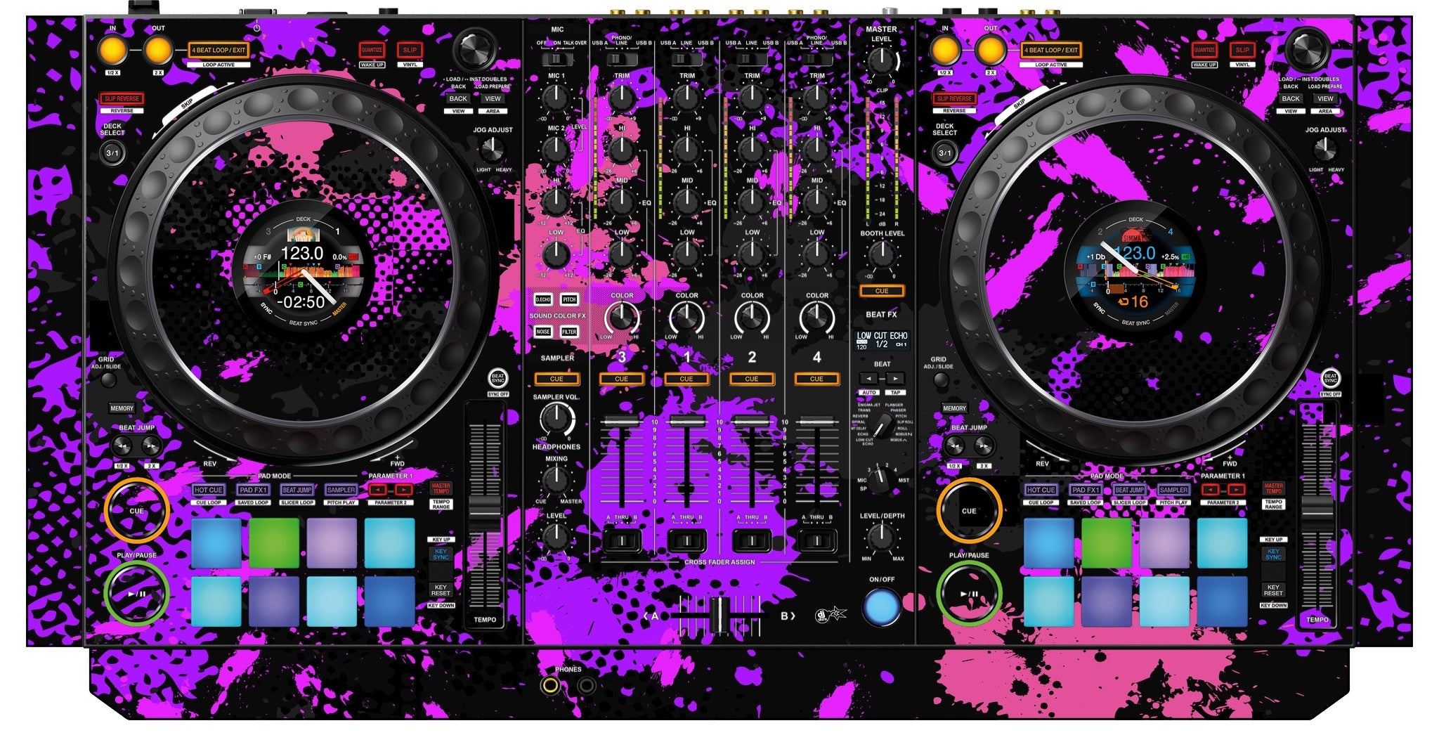 Pioneer DJ DDJ 1000 SRT Skin Conflict Purple