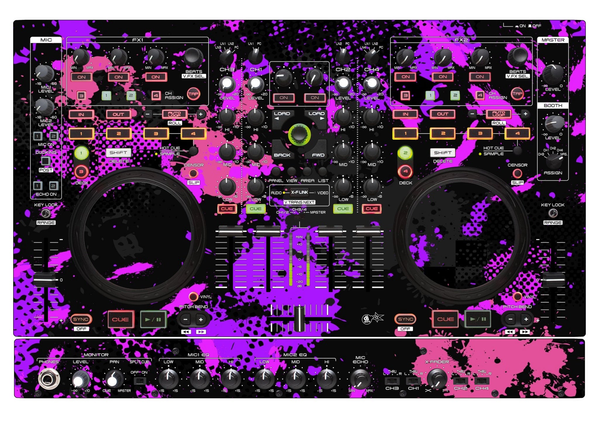 Denon DJ MC 6000 MK2 Skin Conflict Purple