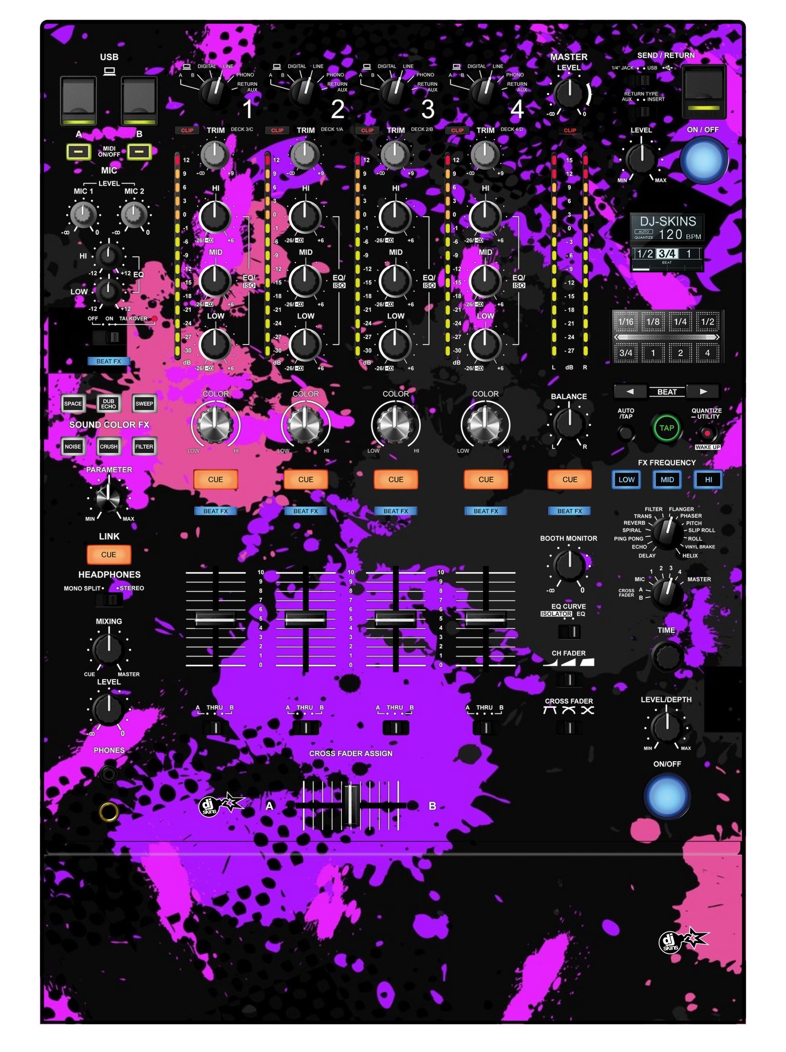 Pioneer DJ DJM 900 NEXUS 2 Skin Conflict Purple