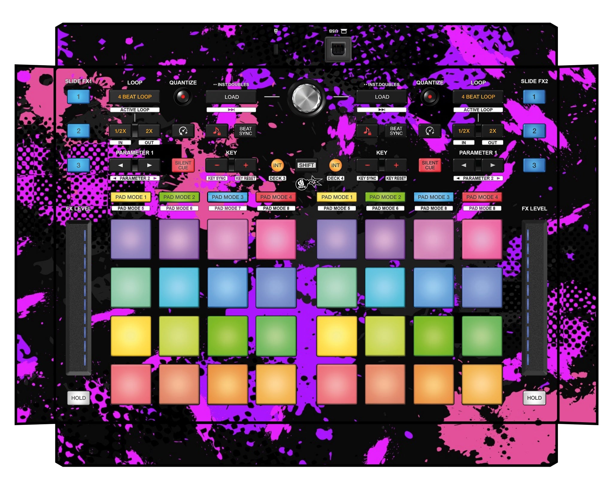 Pioneer DJ DDJ XP 2 Skin Conflict Purple