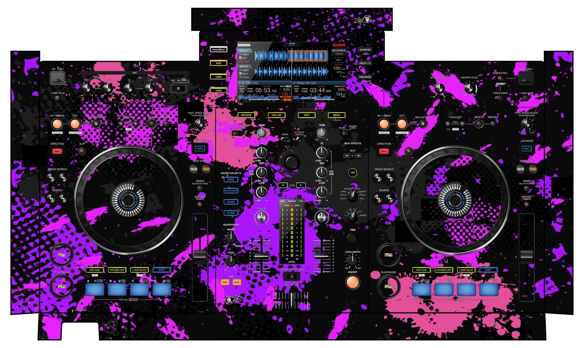 Pioneer DJ XDJ RX Skin Conflict Purple