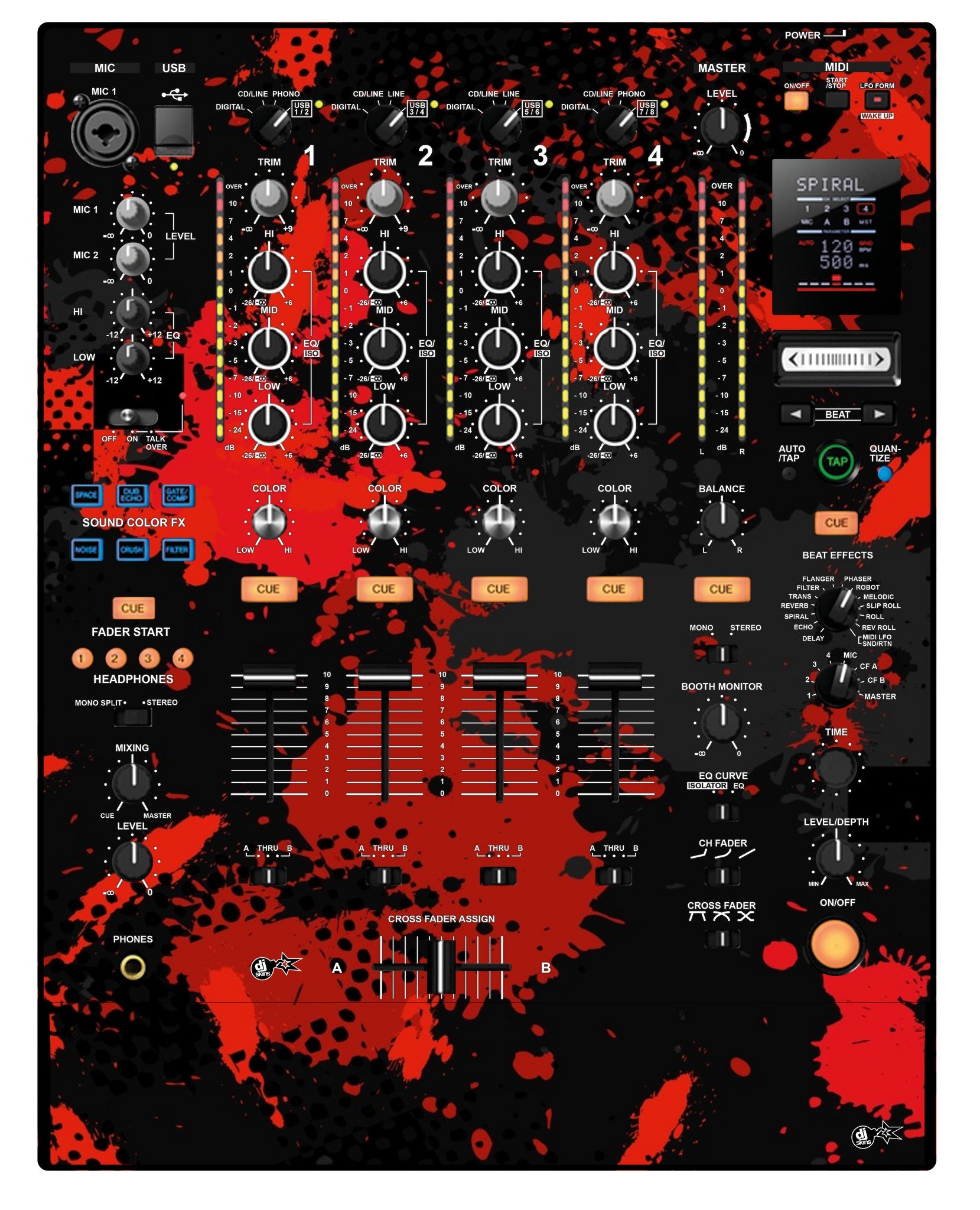 Pioneer DJ DJM 900 NEXUS Skin Conflict Red