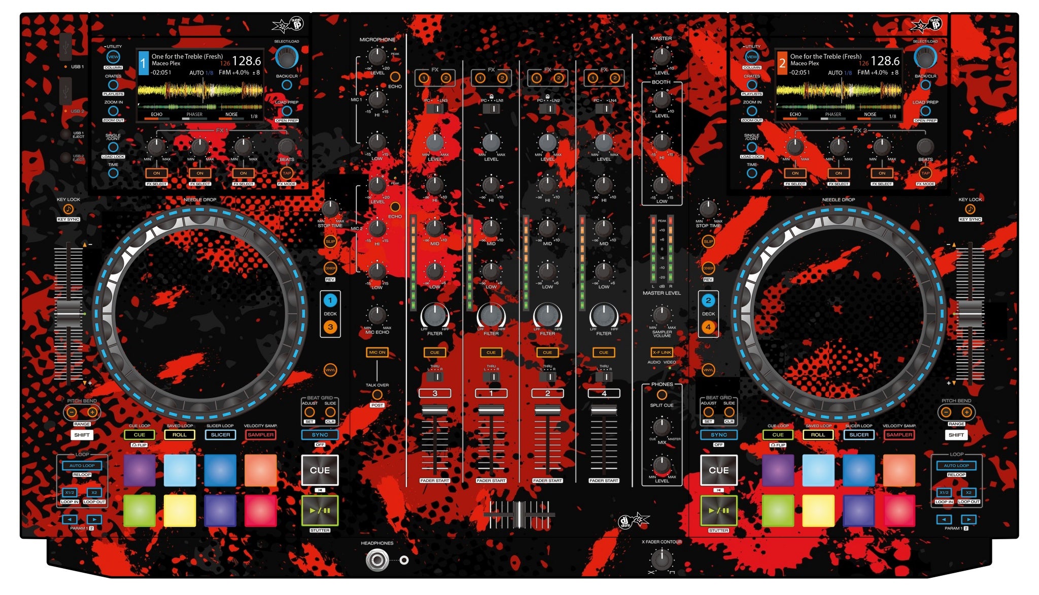 Denon DJ MCX 8000 Skin Conflict Red