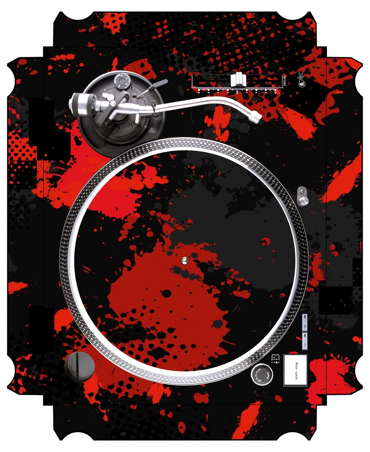 Technics 1200 / 1210 MK2 VERTICAL Skin Conflict Red