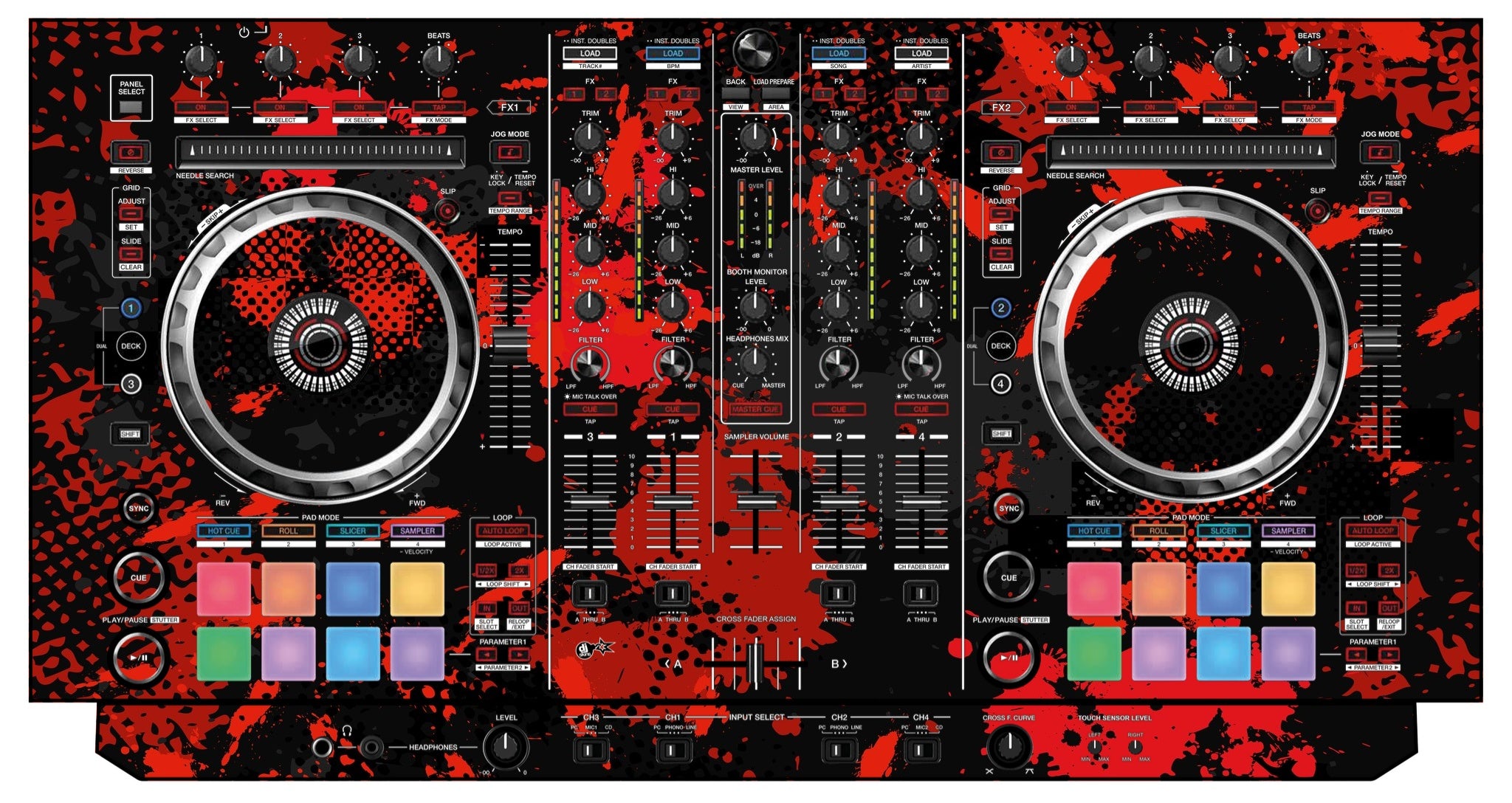 Pioneer DJ DDJ SX Skin Conflict Red