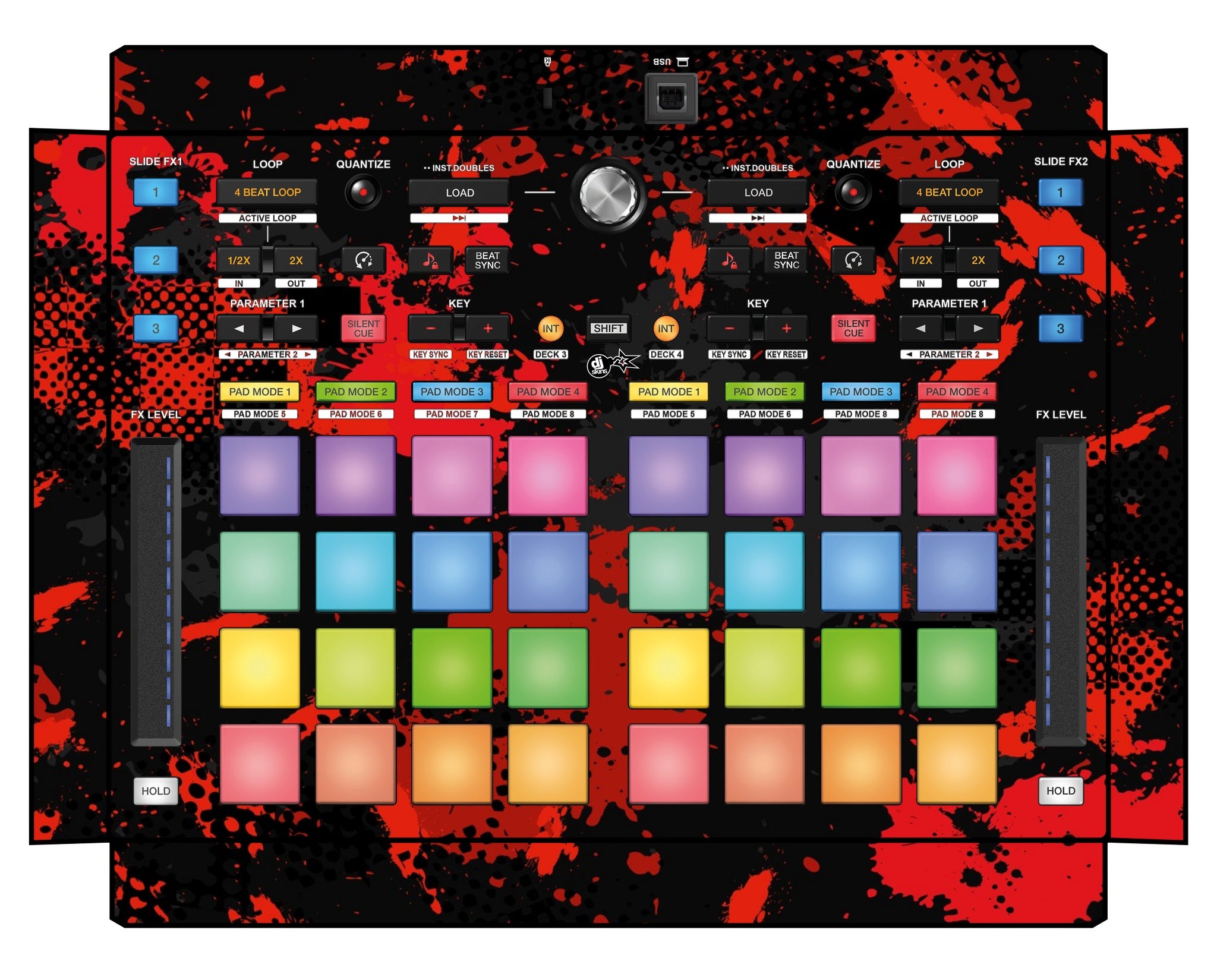 Pioneer DJ DDJ XP 2 Skin Conflict Red