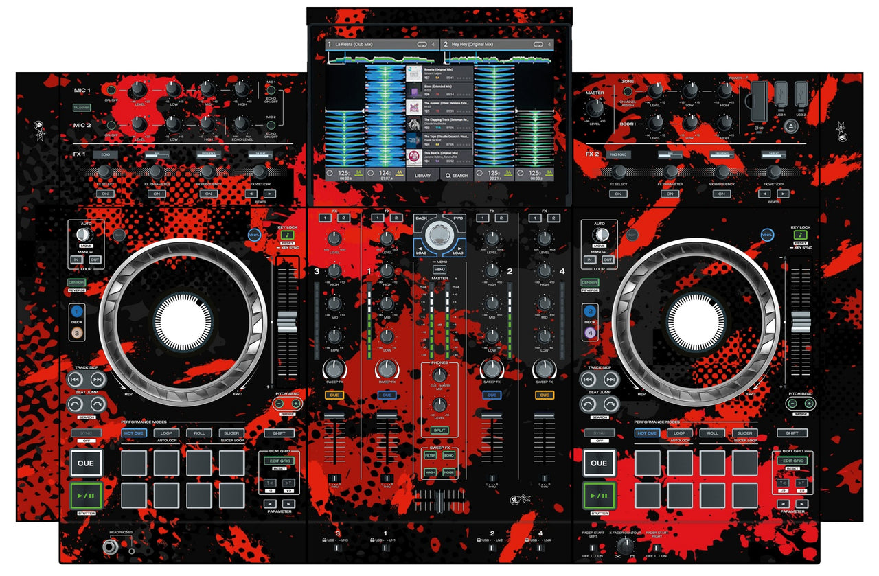 Denon DJ PRIME 4 Skin Conflict Red