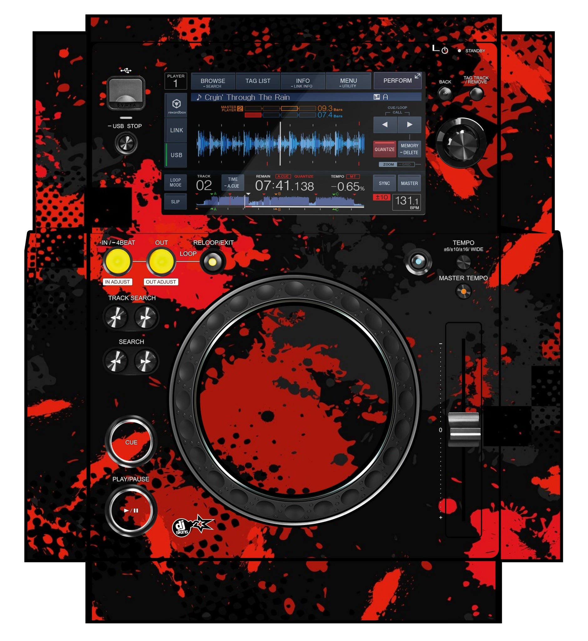 Pioneer DJ XDJ 700 Skin Conflict Red