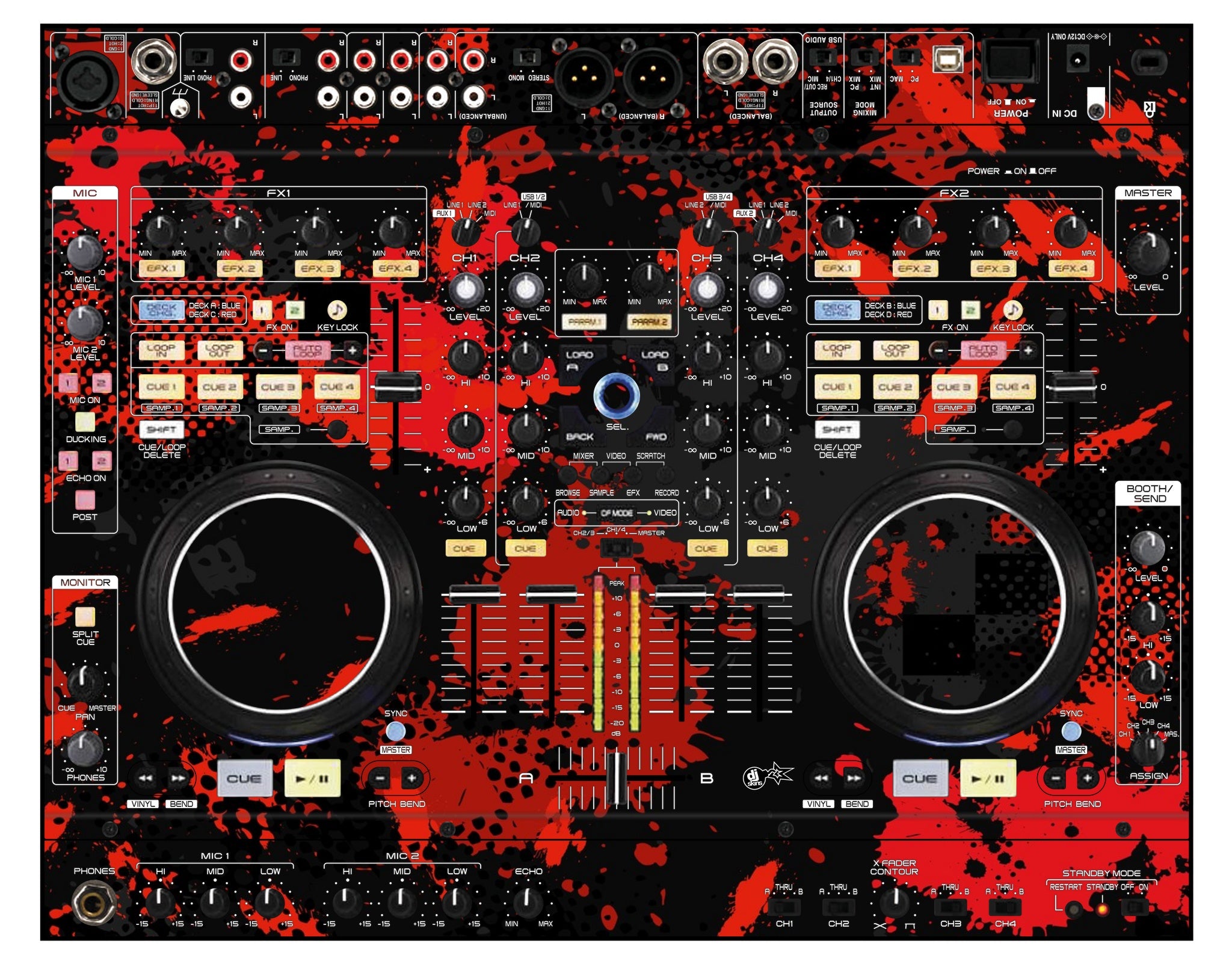 Denon DJ MC 6000 Skin Conflict Red