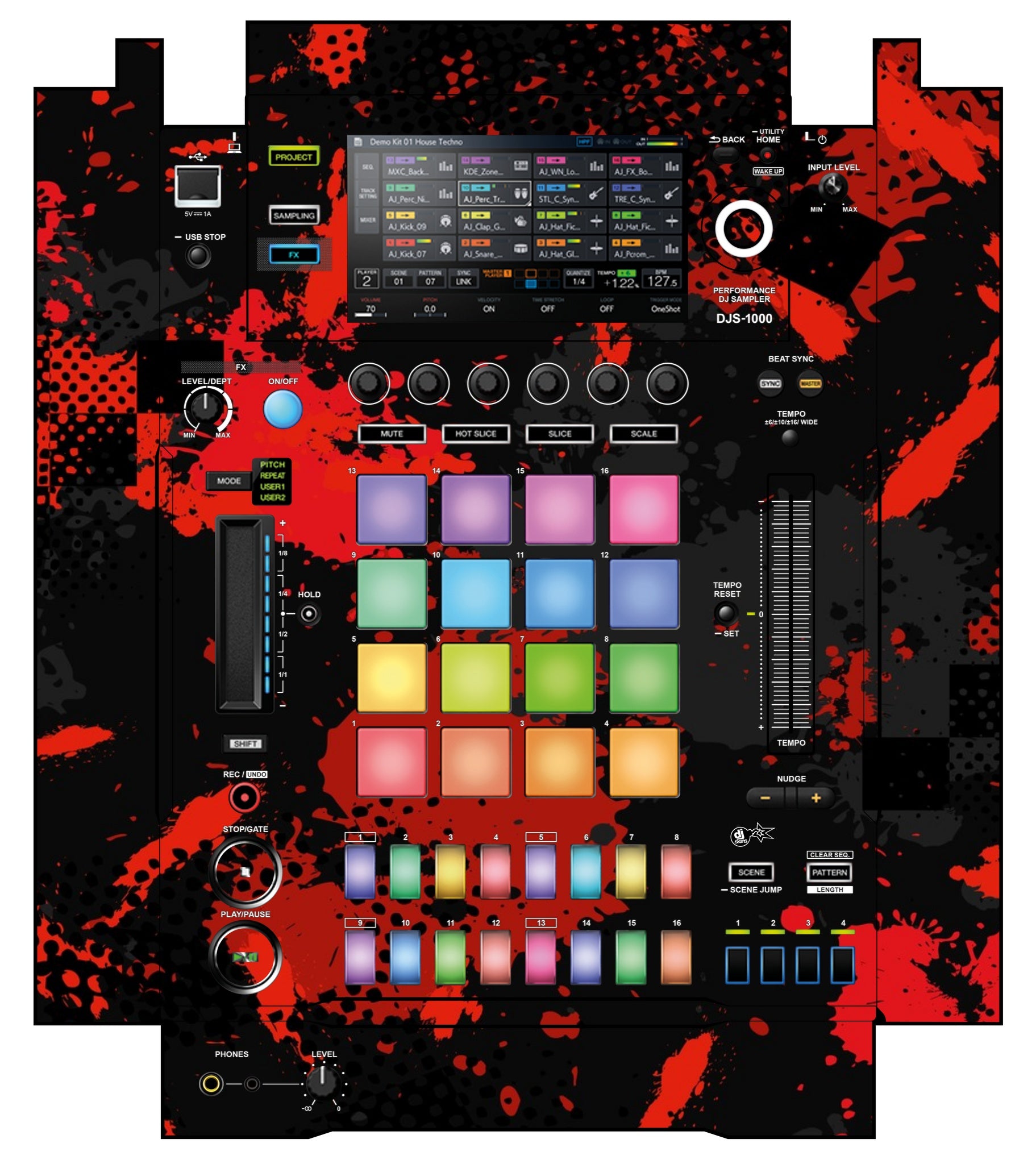 Pioneer DJ DJS 1000 Skin Conflict Red