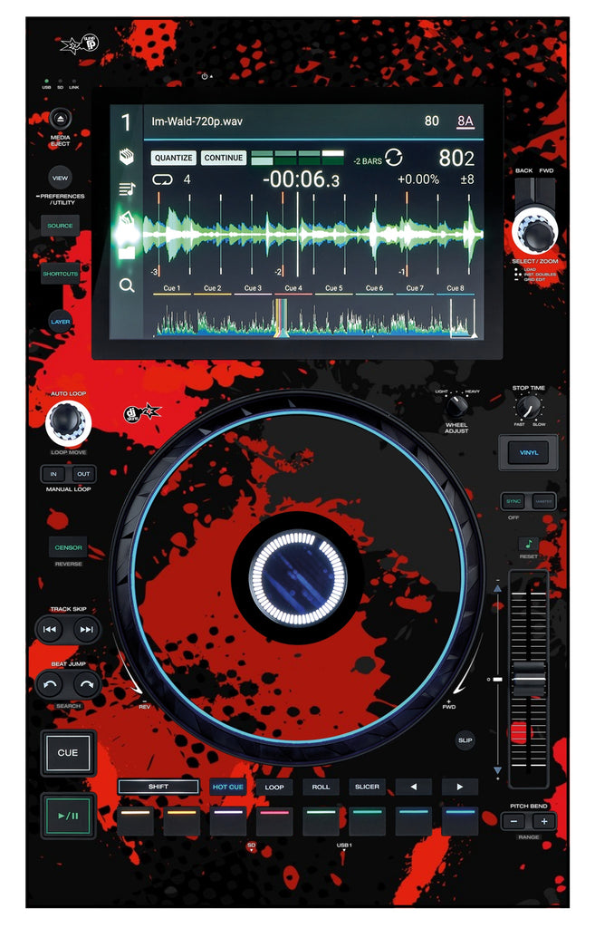 Denon DJ SC 6000 Skin Conflict Red