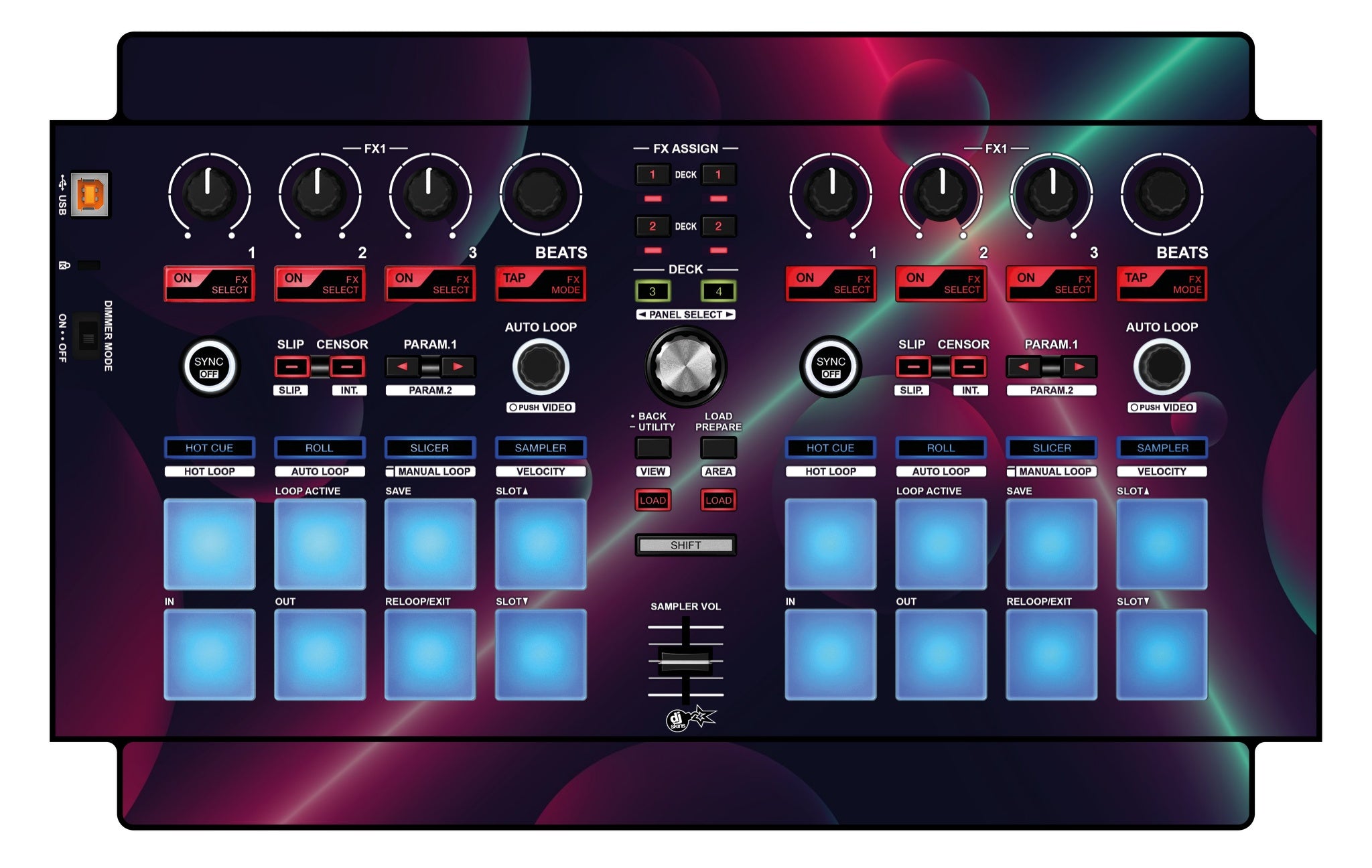 Pioneer DJ DDJ SP 1 Skin Retro Bubble