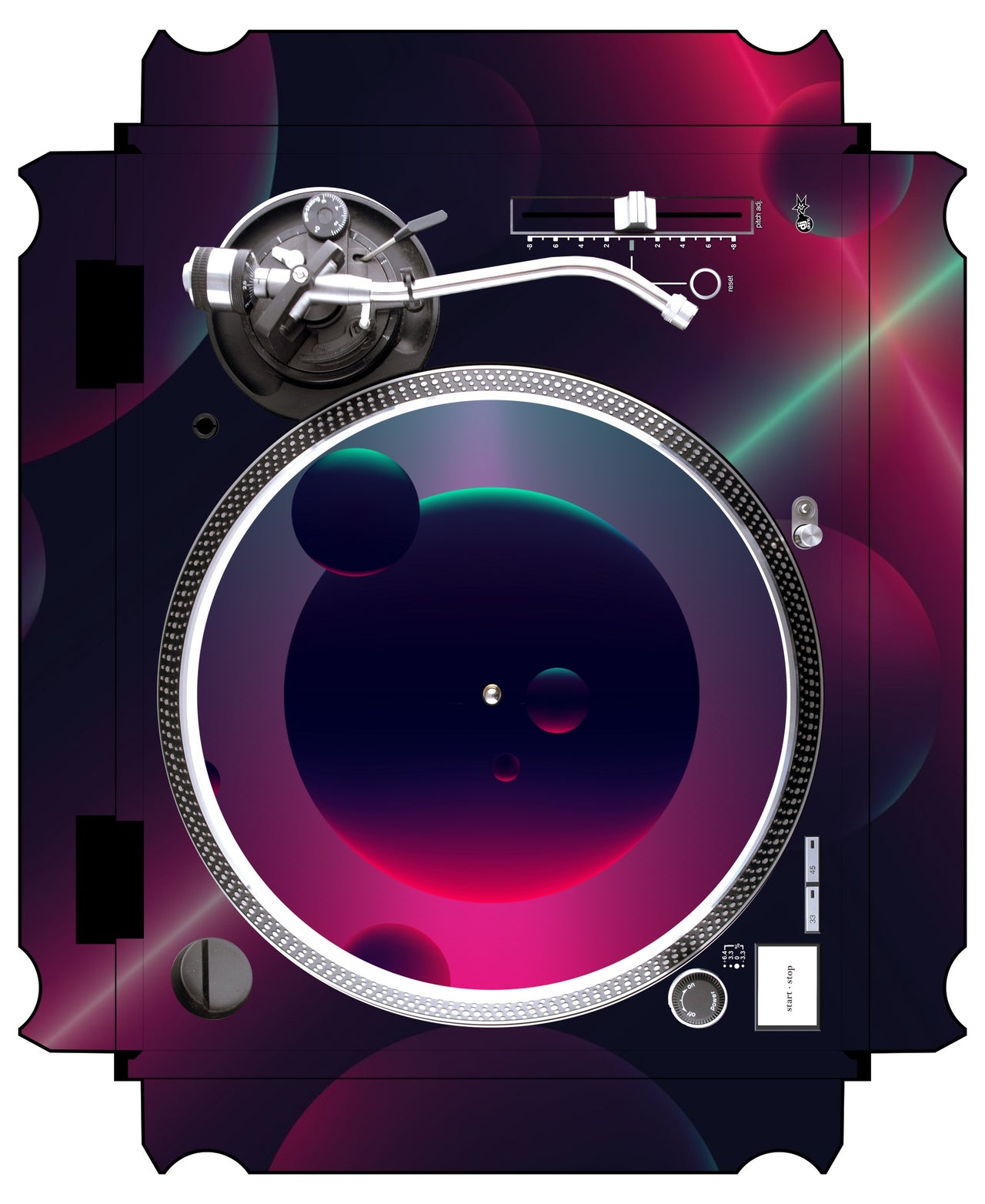 Technics 1200 / 1210 MK5 VERTICAL Skin Retro Bubble