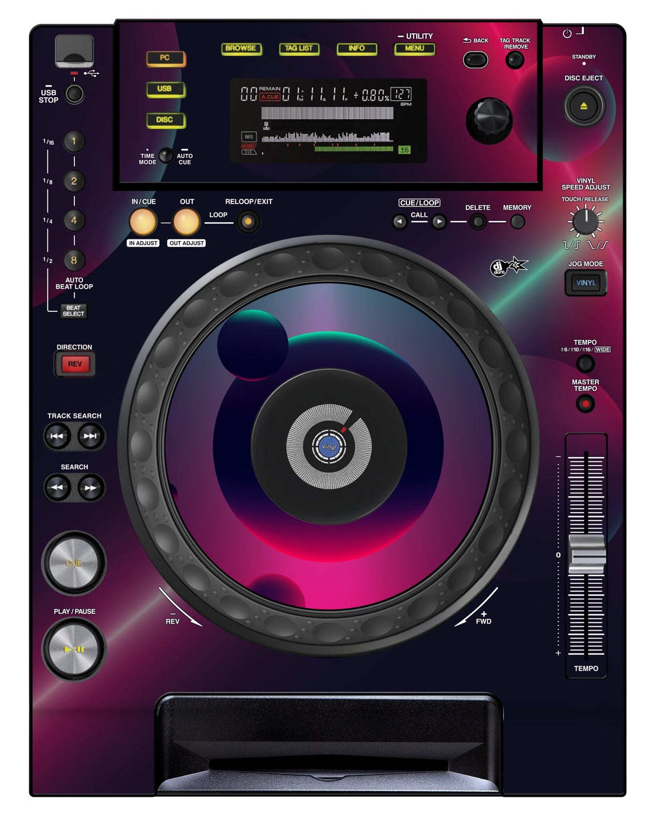 Pioneer DJ CDJ 850 Skin Retro Bubble