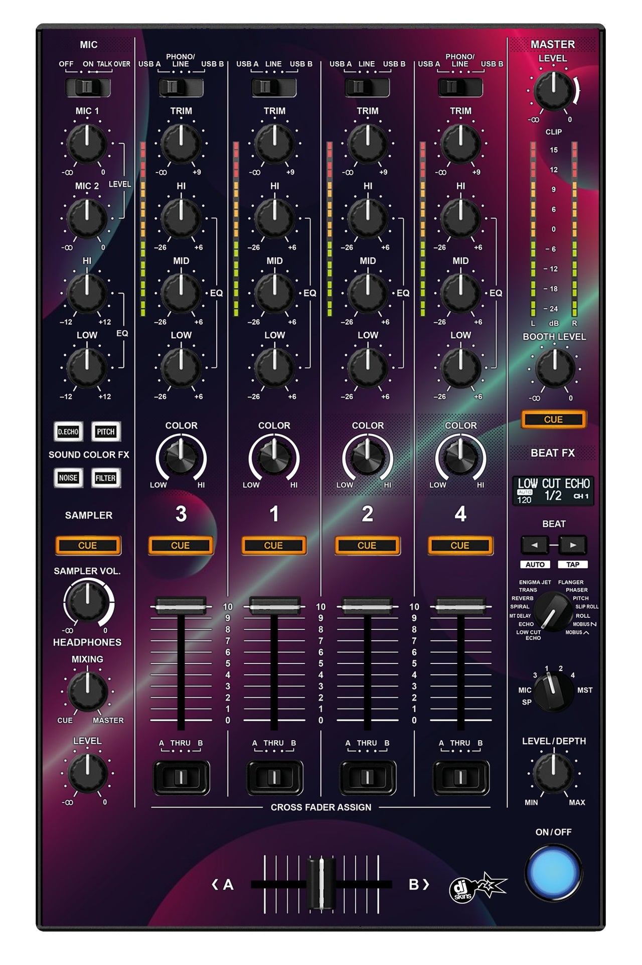 Pioneer DJ DDJ 1000 SRT MIXER Skin Retro Bubble