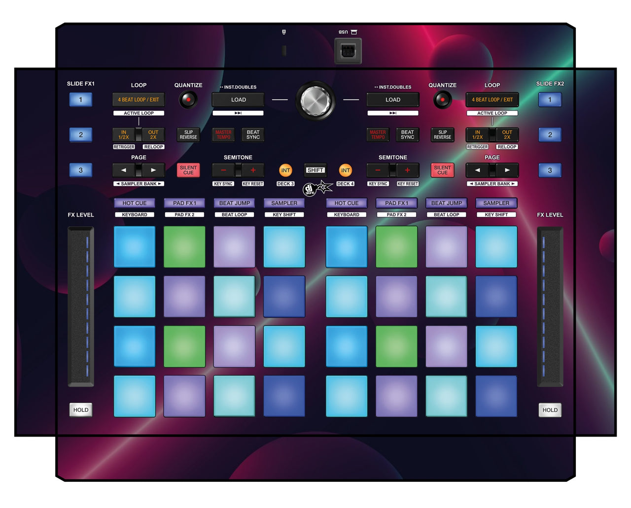 Pioneer DJ DDJ XP 1 Skin Retro Bubble