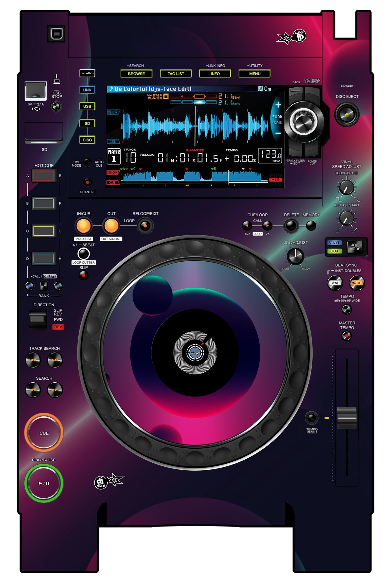 Pioneer DJ CDJ 2000 NEXUS 2 Skin Retro Bubble