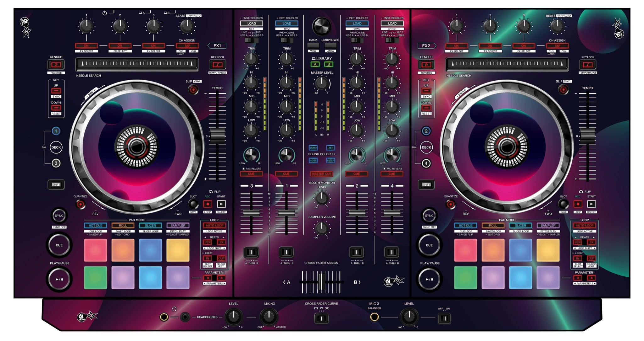 Pioneer DJ DDJ SX 3 Skin Retro Bubble