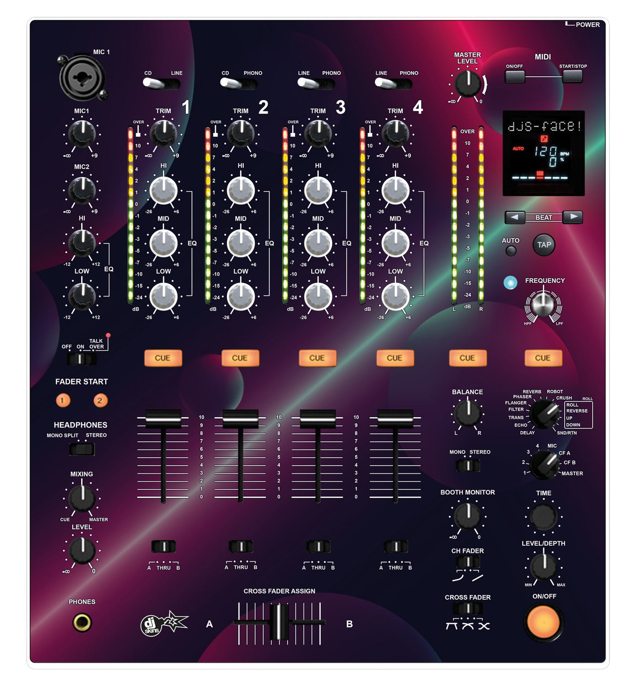 Pioneer DJ DJM 700 Skin Retro Bubble