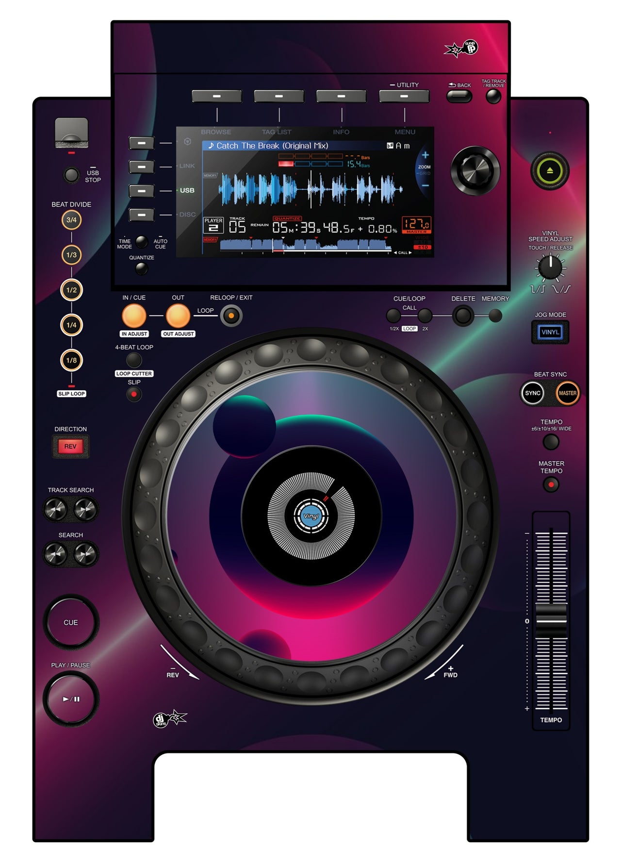 Pioneer DJ CDJ 900 NEXUS Skin Retro Bubble