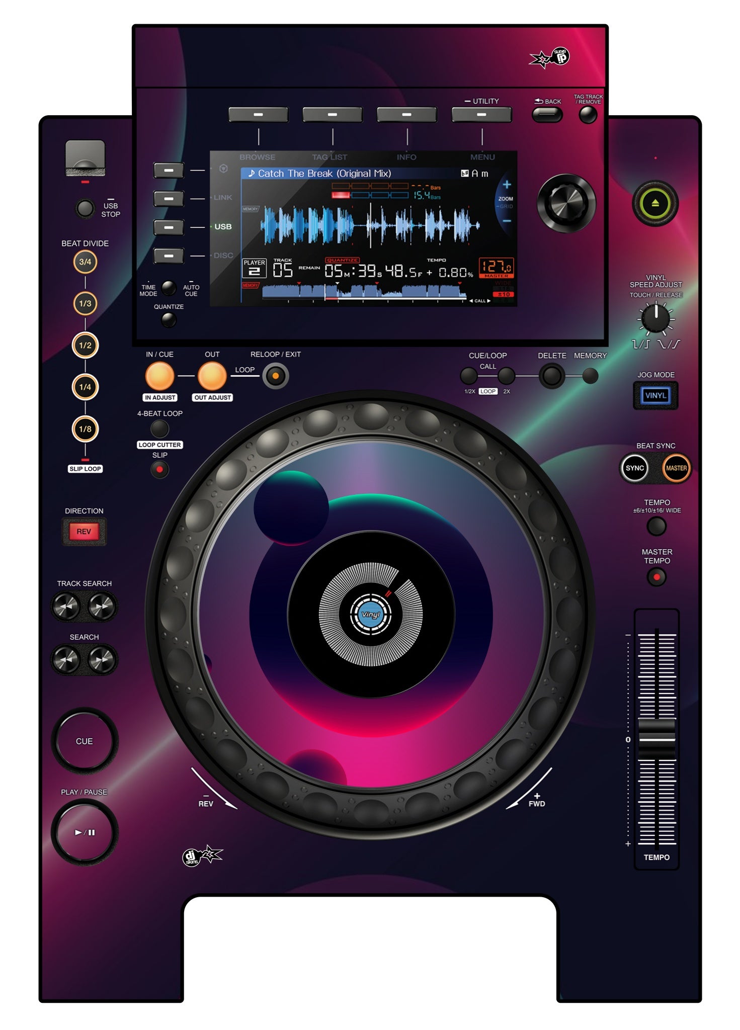 Pioneer DJ CDJ 900 NEXUS Skin Retro Bubble