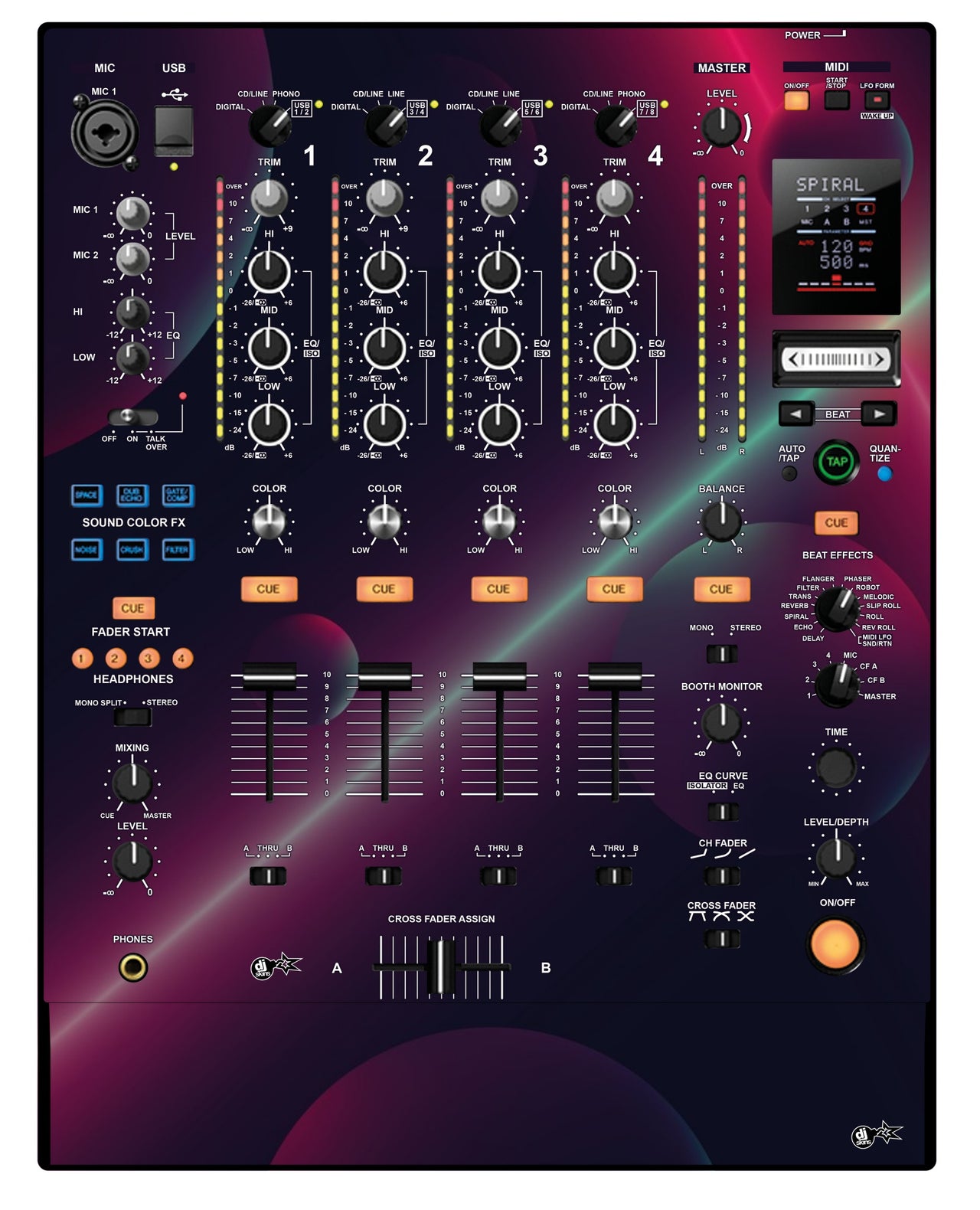 Pioneer DJ DJM 900 NEXUS Skin Retro Bubble